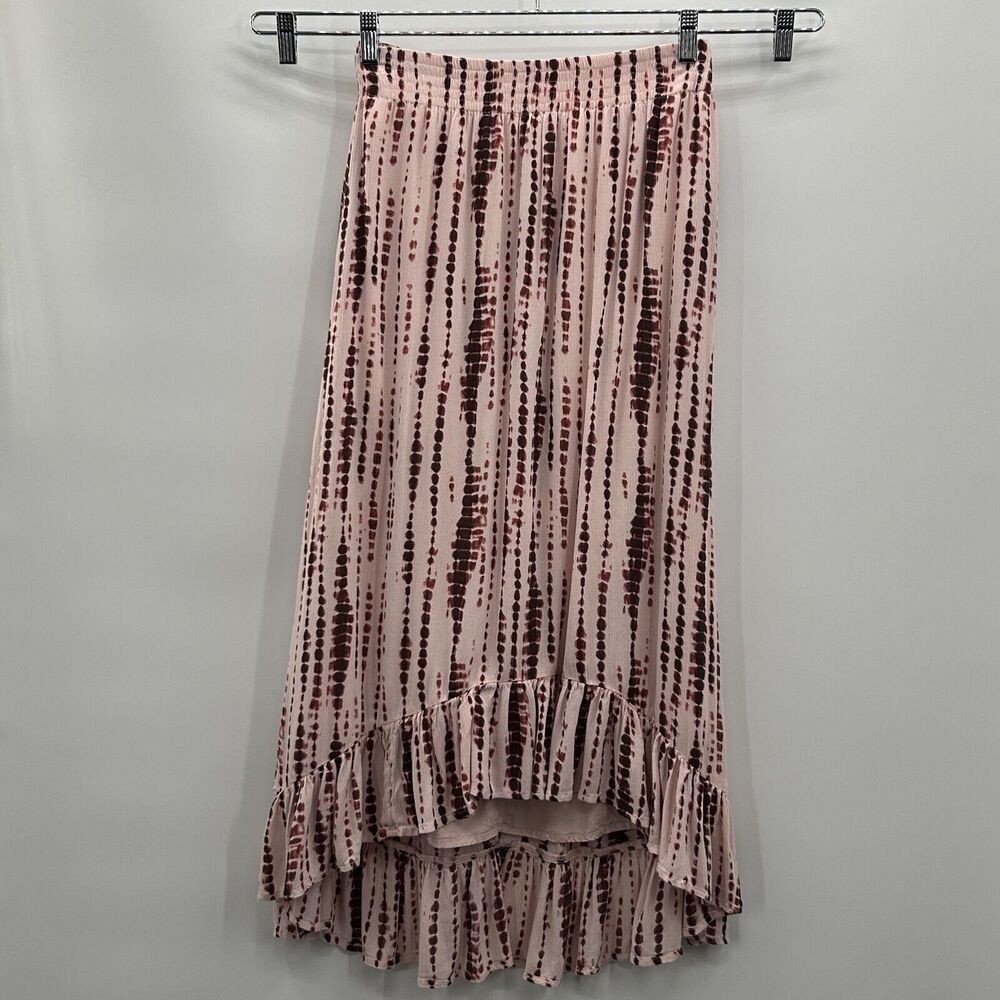 Abercrombie &‎ Fitch Tie Dye Hi Low Maxi Skirt Women’s LP (27) Rayon Pink